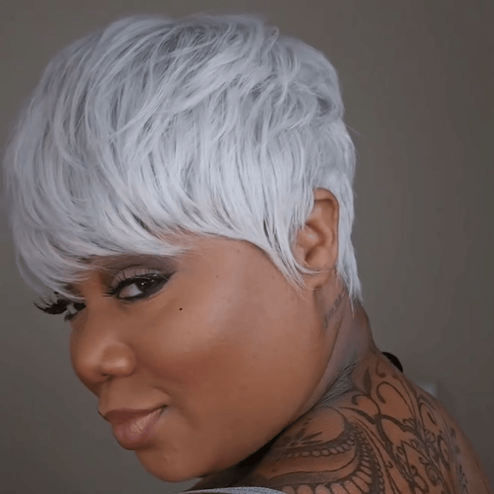AILUXY Perruque sexy perruque grise parfaite