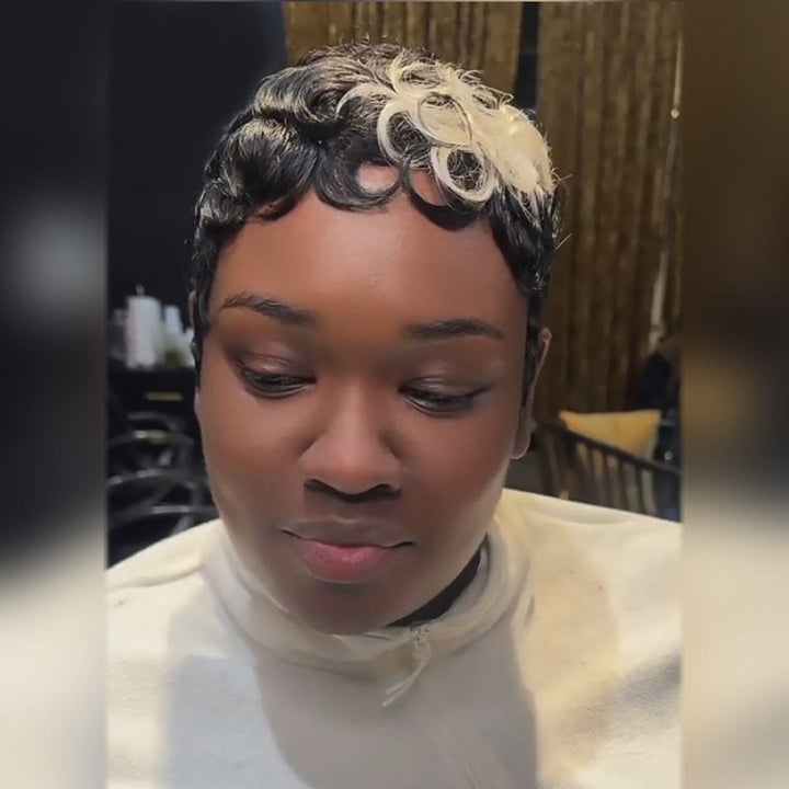 AILUXY Perruque personnalisée avancée Pixie Perruques Colorées ,Osez Le Changement Radical