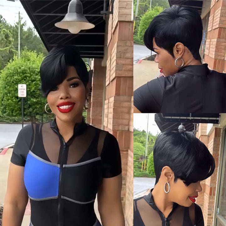 AILUXY Perruque coupe courte | Charme Naturel