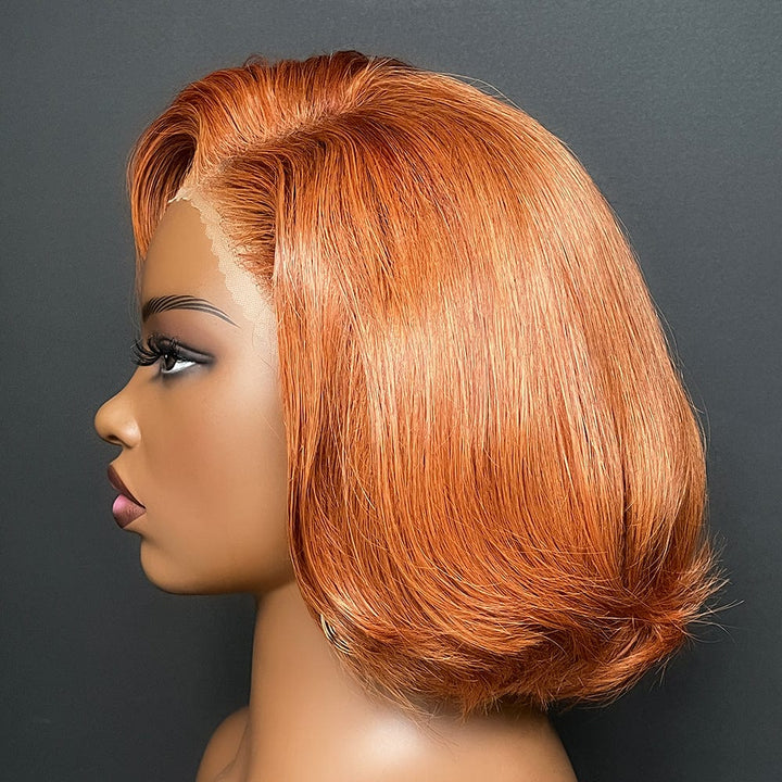 AILUXY 13x4 Lace Frontal Lisse Bob Perruque 100% Cheveux Humains