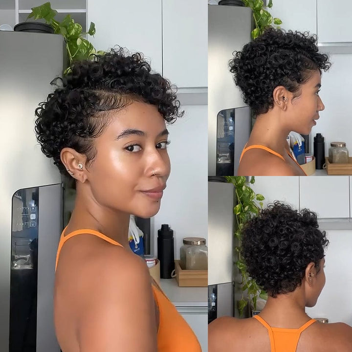 AILUXY 13x4 Lace Frontal Bob 200% densité Cheveux Courts Bohèmes Look Tendresse en 5 Minutes 2