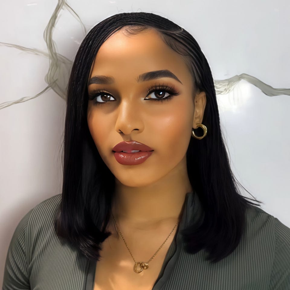 AILUXY 100% identique Tressée perruque Légères lace 13x4 bob lisse 5.0