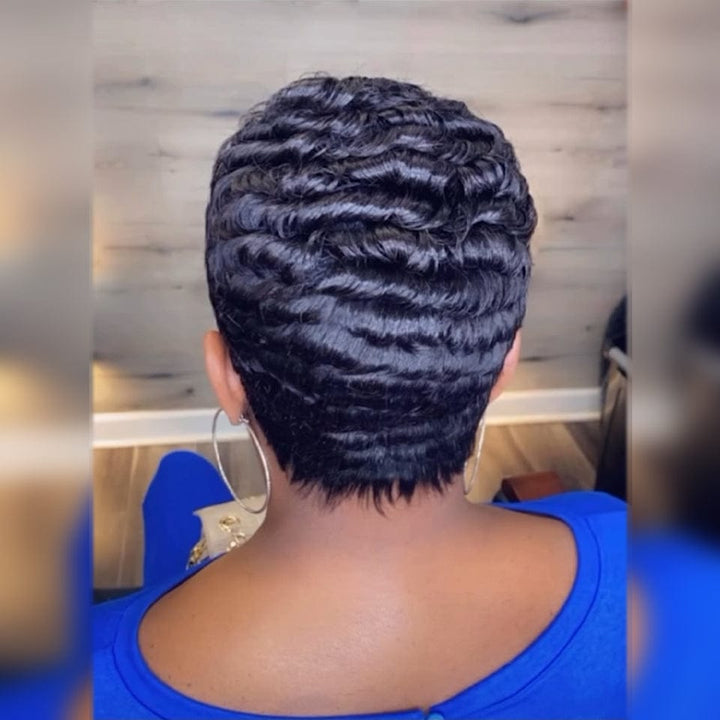 Ailuxy Glueless Finger Weave Perruque Sans Colle Bob