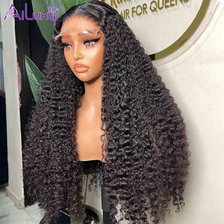 AILUXY 13x4 Lace Frontal Curls Wave Longue Perruque 250% Densité