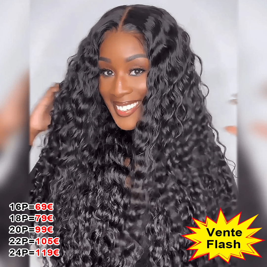 AILUXY 13x4 Lace bouclée Longue Noir Perruque VENTE FLASH