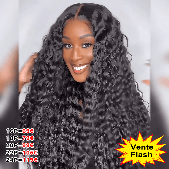 AILUXY 13x4 Lace bouclée Longue Noir Perruque VENTE FLASH