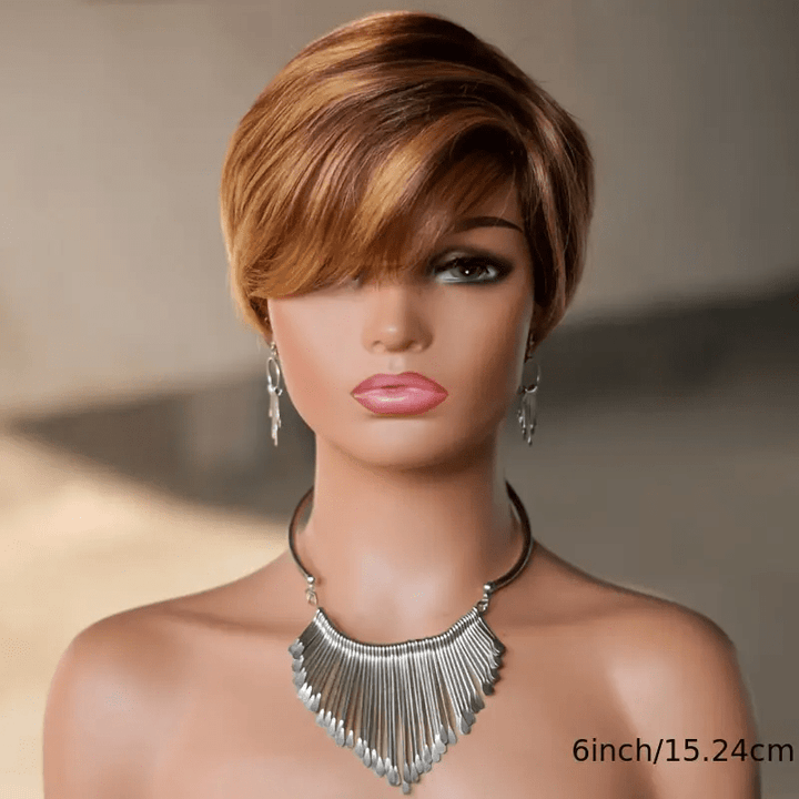 AILUXY Lisse DODO Courte Perruque 100% Cheveux Humains identique à l'image Je voudrais