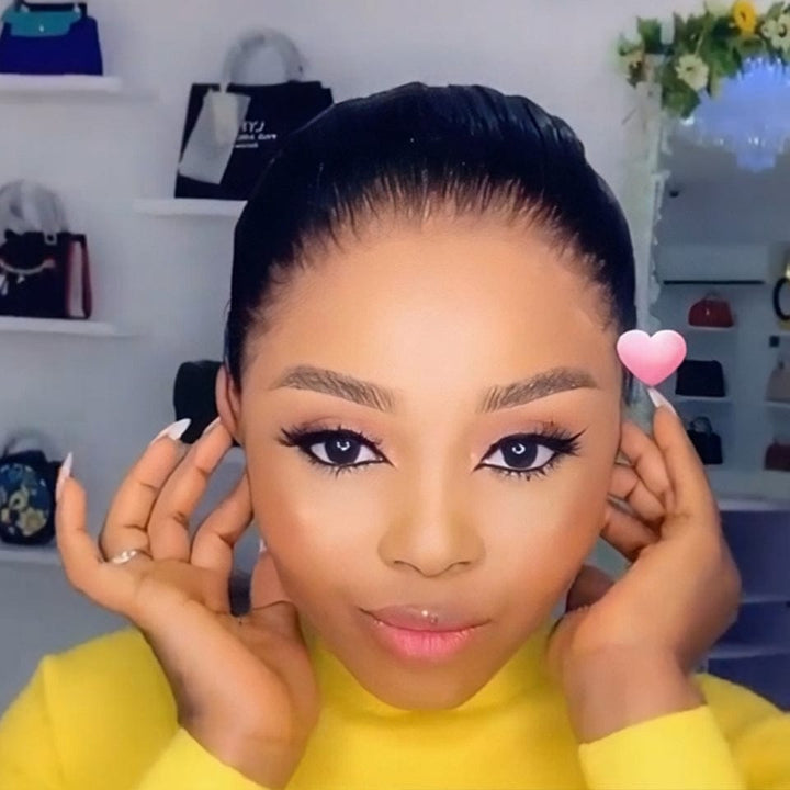 AILUXY 360 Lace Frontal Perruque Lisse Longue Noir 100% cheveux humains comme sur la vidéo 2 - 3 jours reçus+Un beau cadeau