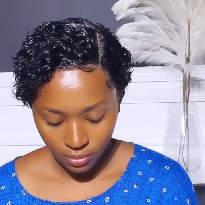 AILUXY Perruques lace 13x4 bouclé 6 pouces 100% satisfait Boucles romantiques