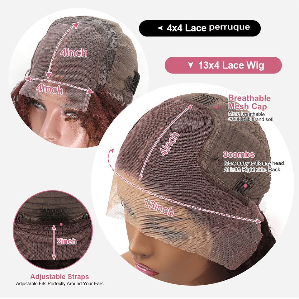 AILUXY Ensemble de 3 Perruques =209€ | Dentelle closure 4x4, cheveux 100% humains