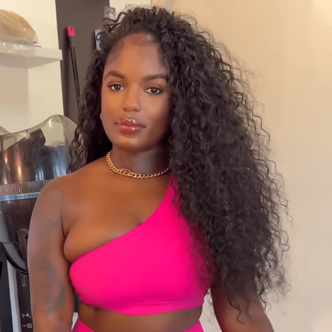 AILUXY 13x4 Lace bouclée Longue Noir Perruque VENTE FLASH