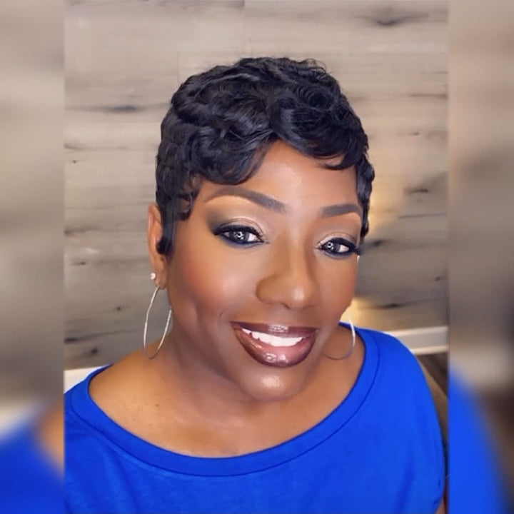 Ailuxy Glueless Finger Weave Perruque Sans Colle Bob