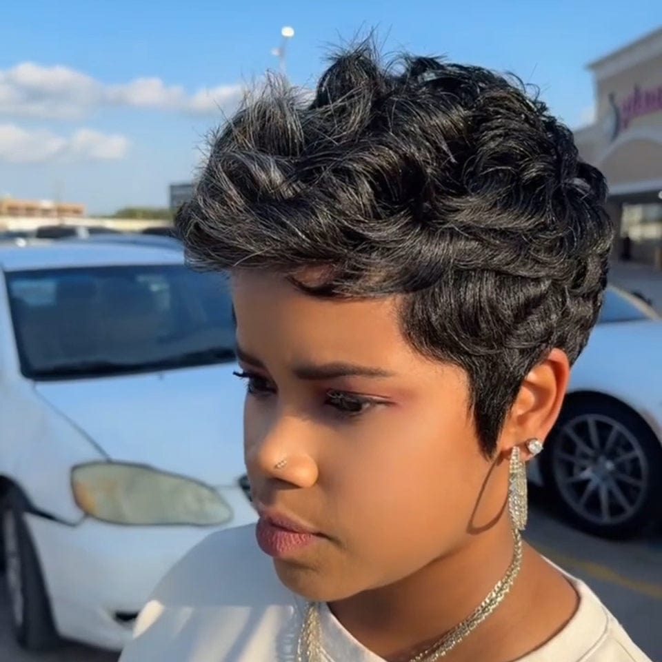 Ailuxy perruque lace 13x4 Perruque courte personnalisée Style 1