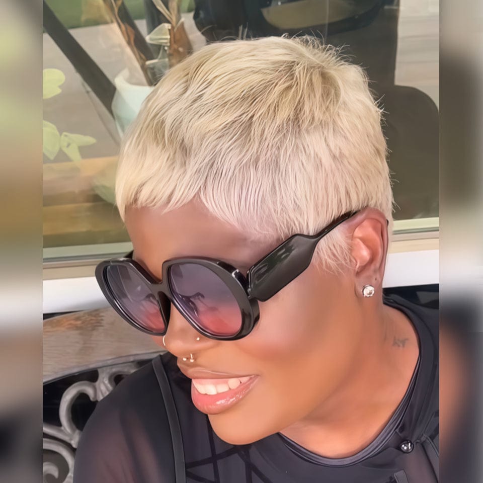 AILUXY Perruque personnalisée avancée Pixie dorée