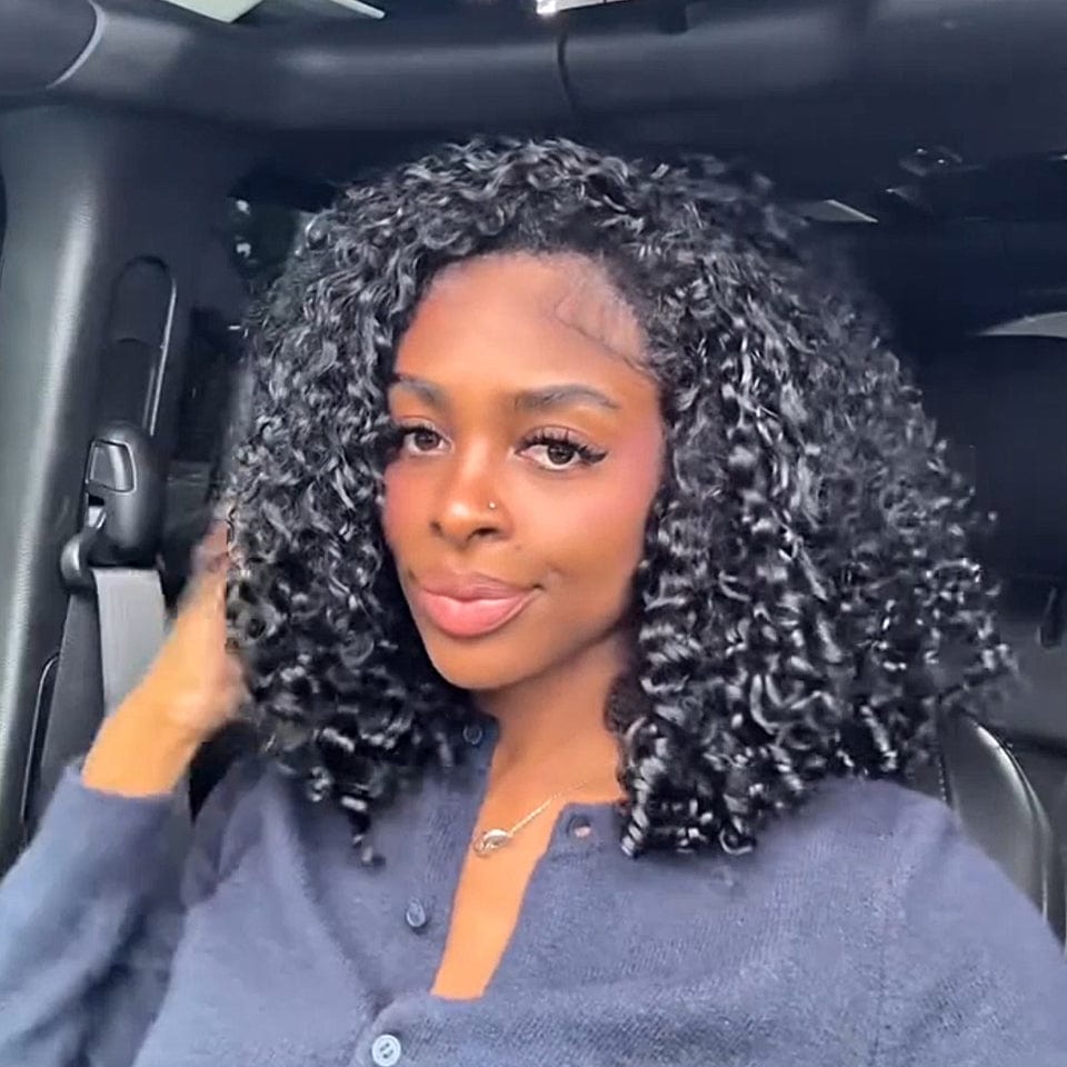 AILUXY 13x4 Lace bouclée Longue Noir Perruque VENTE FLASH