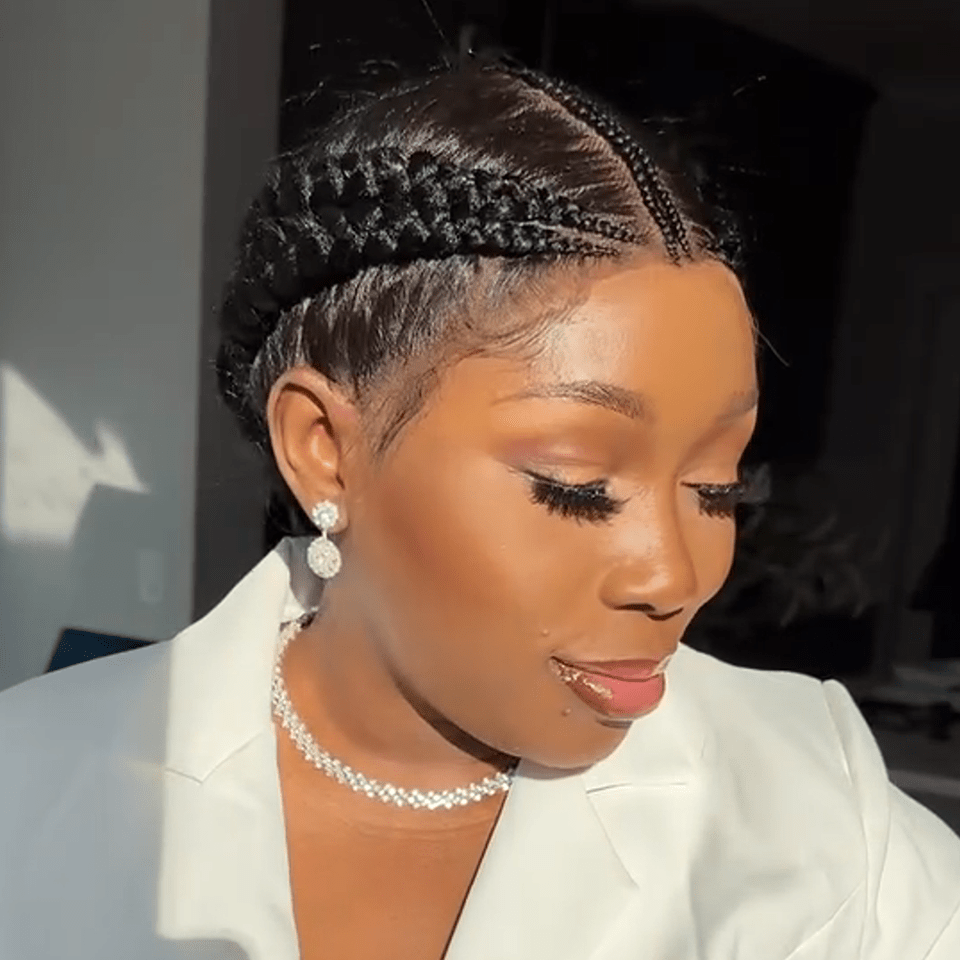 AILUXY Perruque tressée, identique à la photo