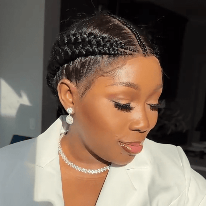 AILUXY Perruque tressée, identique à la photo