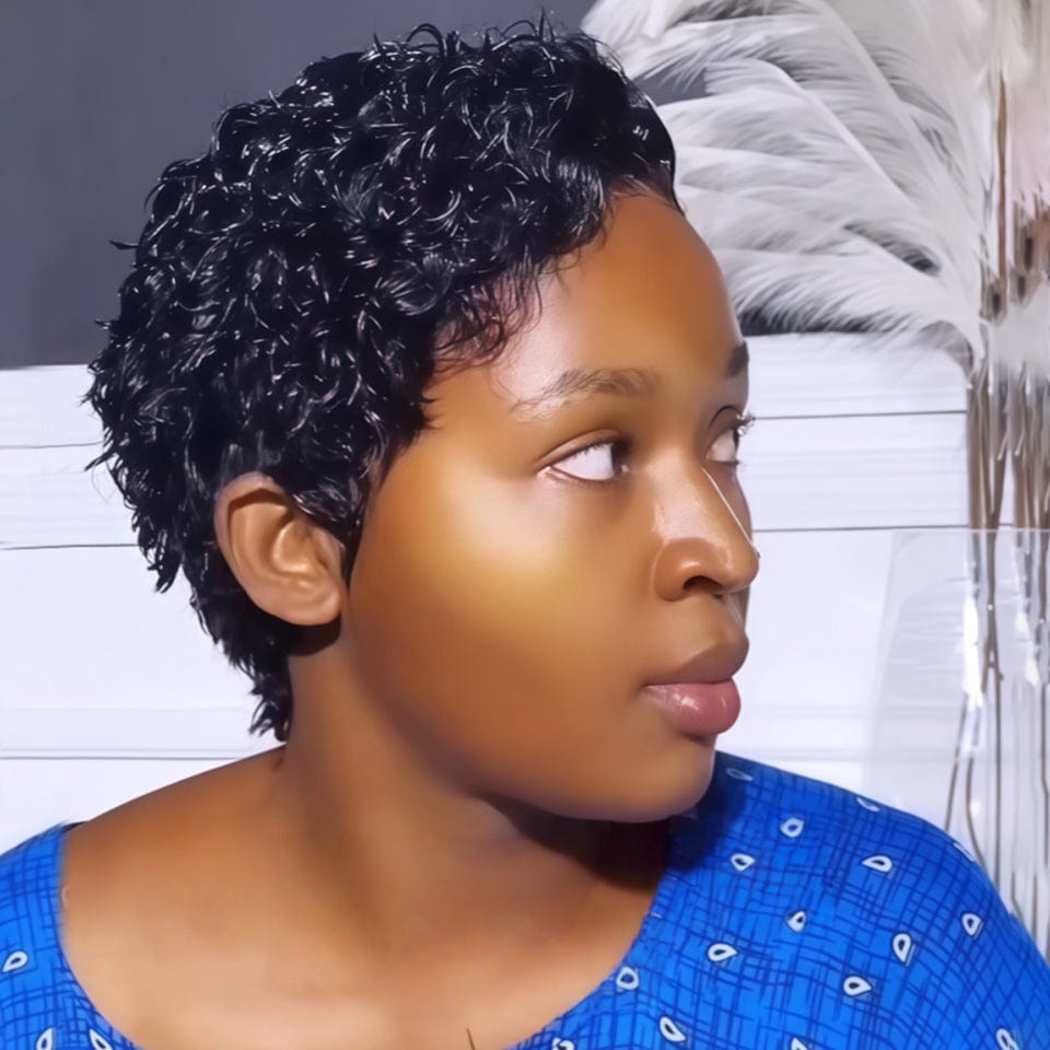 AILUXY Perruques lace 13x4 bouclé 6 pouces 100% satisfait Boucles romantiques