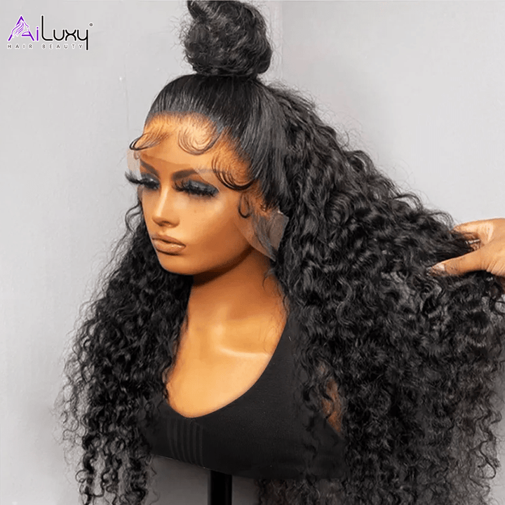 AILUXY 4x4 Lace Frontal Rose Wave Perruque  200% densité Vrais 100% Cheveux Humains comme sur la vidéo 2 - 3 jours reçus+Un beau cadeau