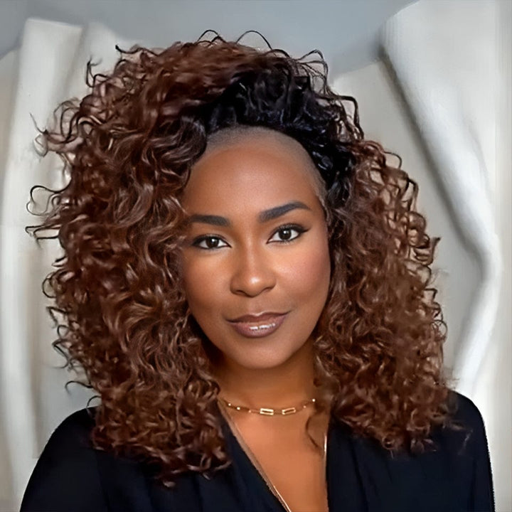 AILUXY Perruque personnalisée avancée Cheveux bouclés, comme sur la photo