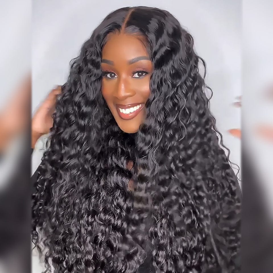 AILUXY 13x4 Lace bouclée Longue Noir Perruque VENTE FLASH