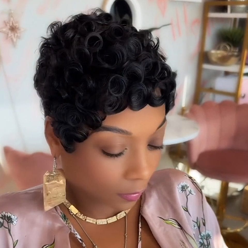 AILUXY Perruque coupe courte | Perruges ultra-légères avec frontals invisibles