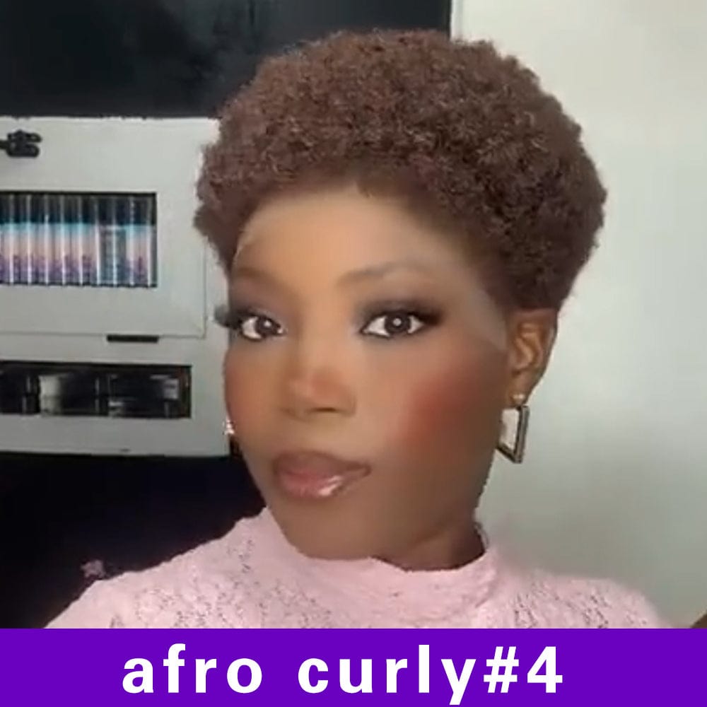 AILUXY 13x4 Lace Bob Noir Perruque afro curly