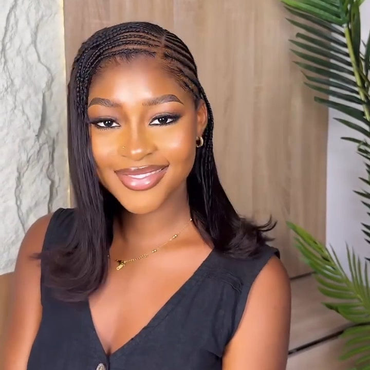 AILUXY 100% identique Tressée perruque Légères lace 13x4 bob lisse 5.0