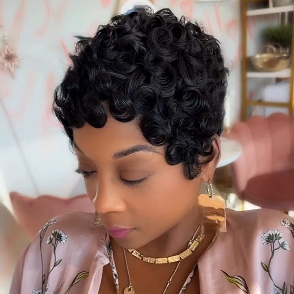 AILUXY Perruque coupe courte | Perruges ultra-légères avec frontals invisibles