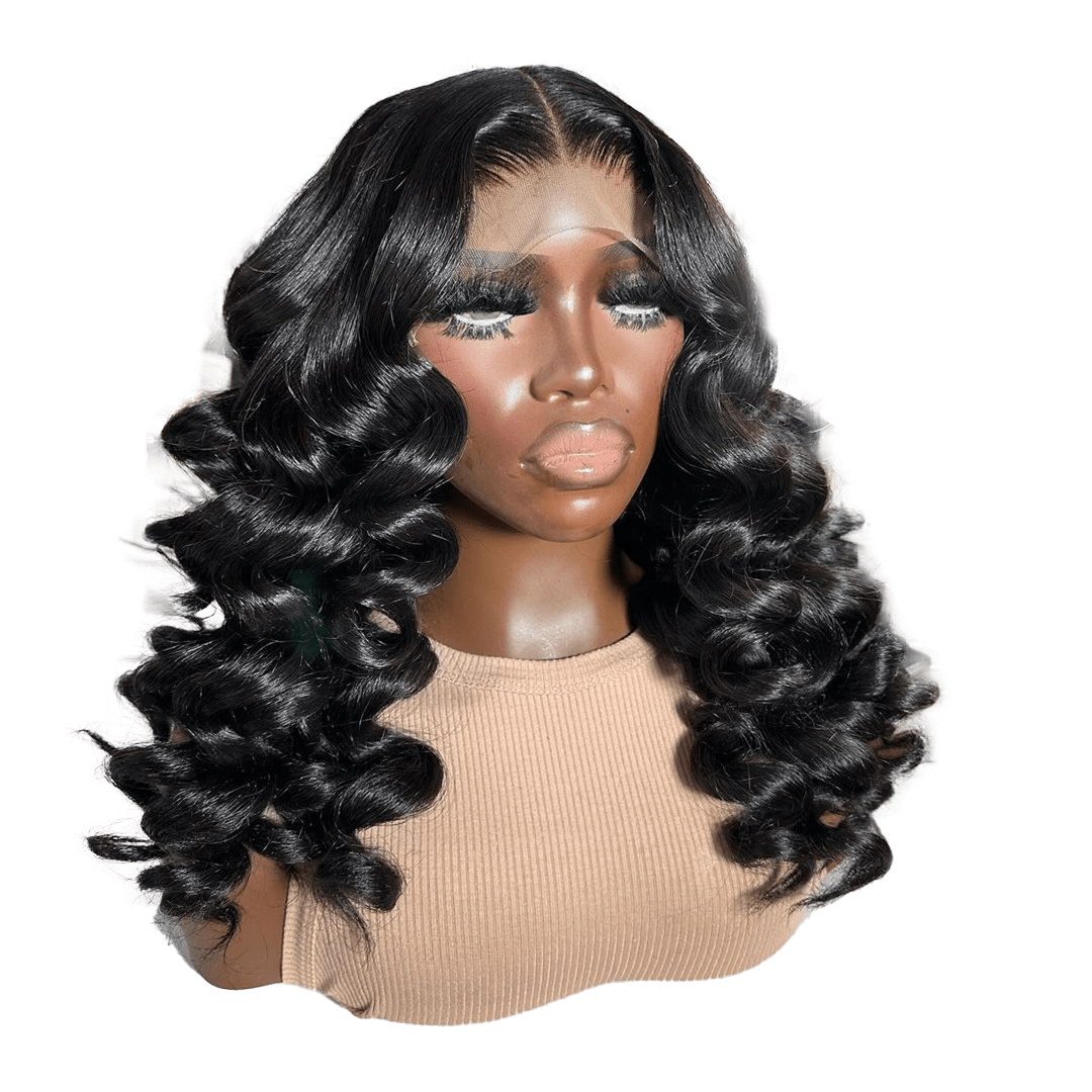 La Mode AILUXY 13x4 Lace Frontal Perruque Natural Wave Courte Noir Bob Perruque
