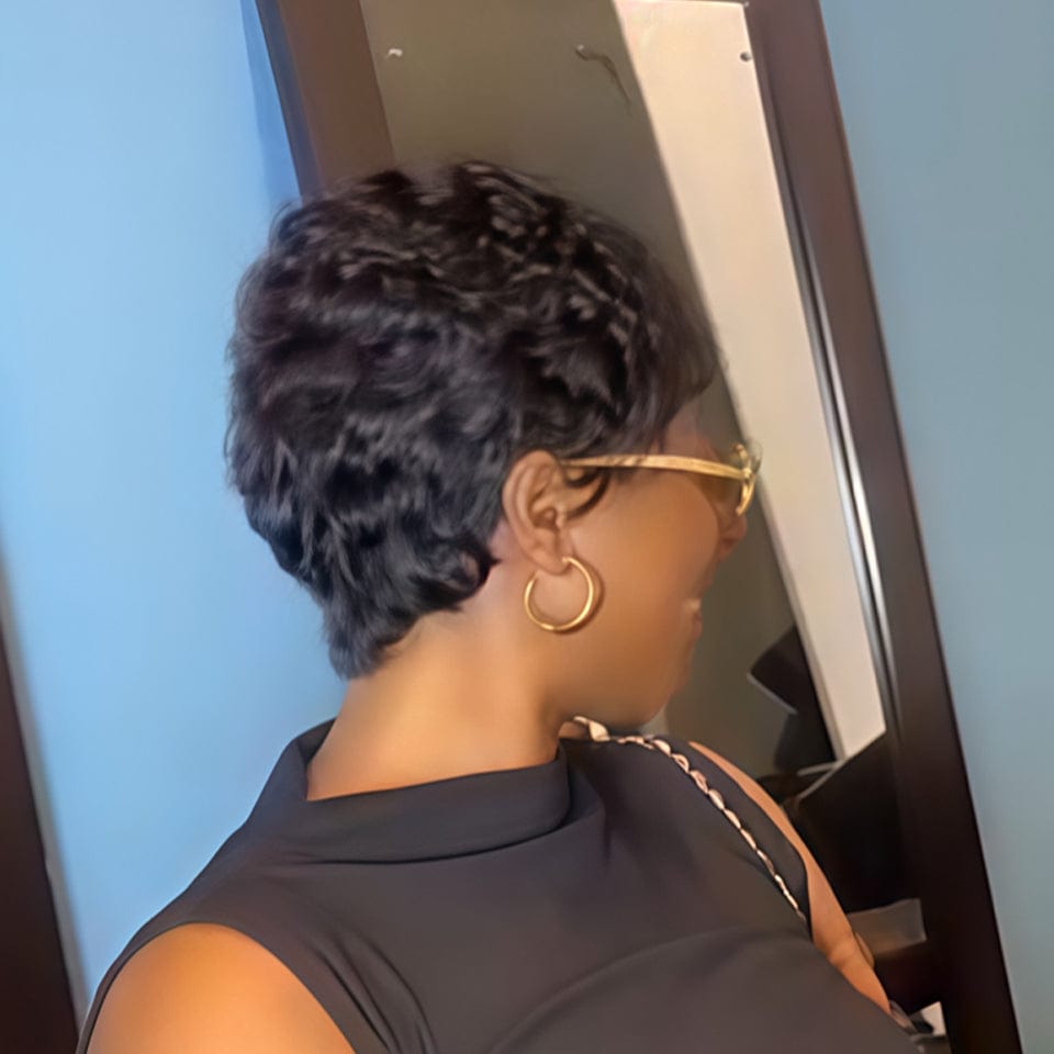 AILUXY Perruques lace 13x4 bouclé 6 pouces 100% satisfait Boucles romantiques