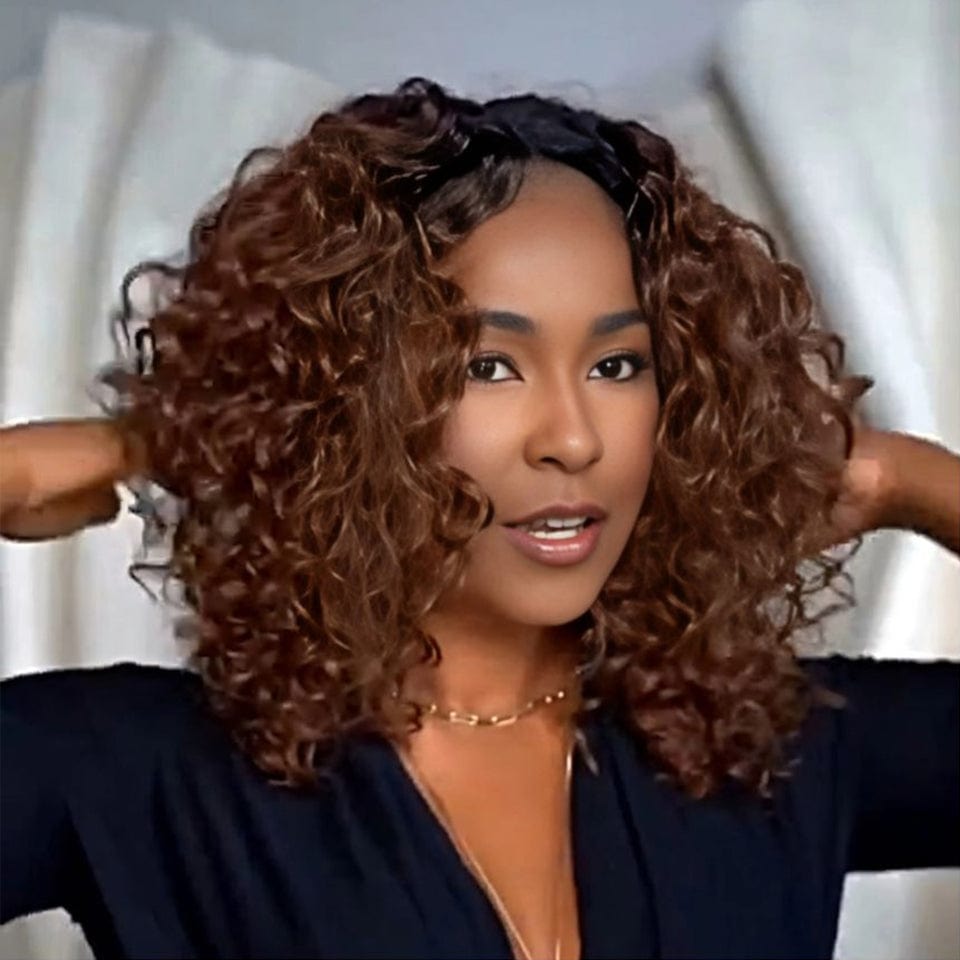 AILUXY Perruque personnalisée avancée Cheveux bouclés, comme sur la photo