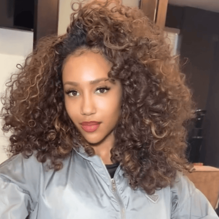 AILUXY Perruques 13x4 lace perruque courte bouclée bob texturées L’Allure Noble des Perruques Longues