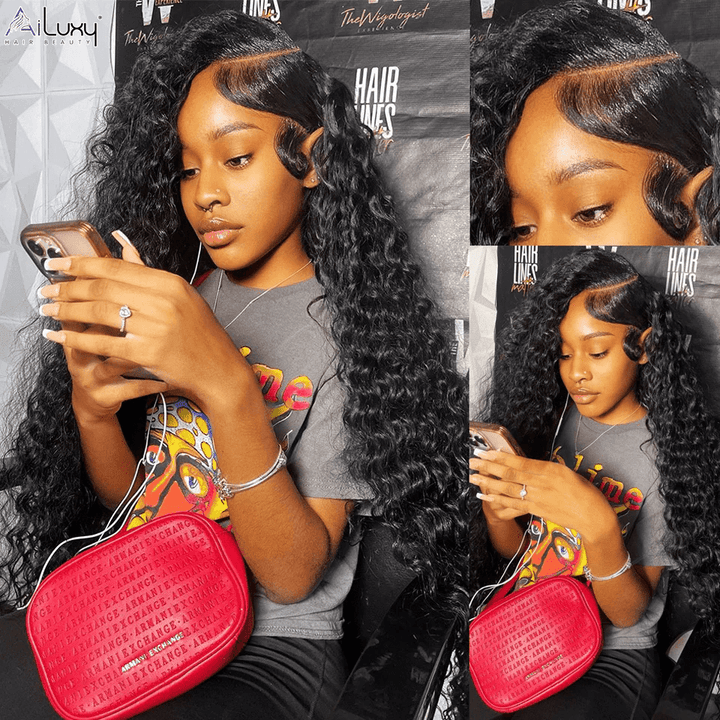AILUXY 13x4 Lace Frontal ViVi Wave Perruque  200% densité Vrais 100% Cheveux Humains comme sur la vidéo