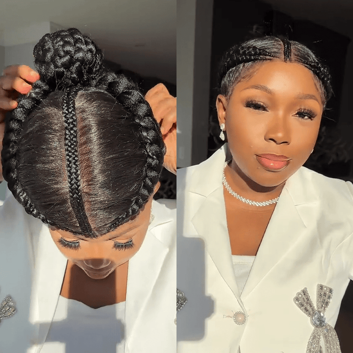 AILUXY Perruque tressée, identique à la photo