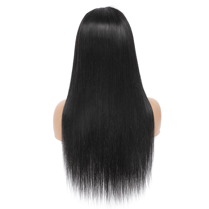 AILUXYhair 4x4 Lace Closure Perruque Longue Lisse Noir 100% Cheveux Humains