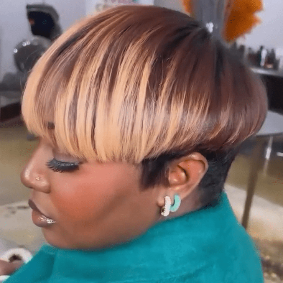 AILUXY TOPPER Perruque Lisse Courte 4/27#