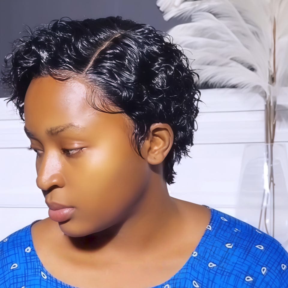 AILUXY Perruques lace 13x4 bouclé 6 pouces 100% satisfait Boucles romantiques