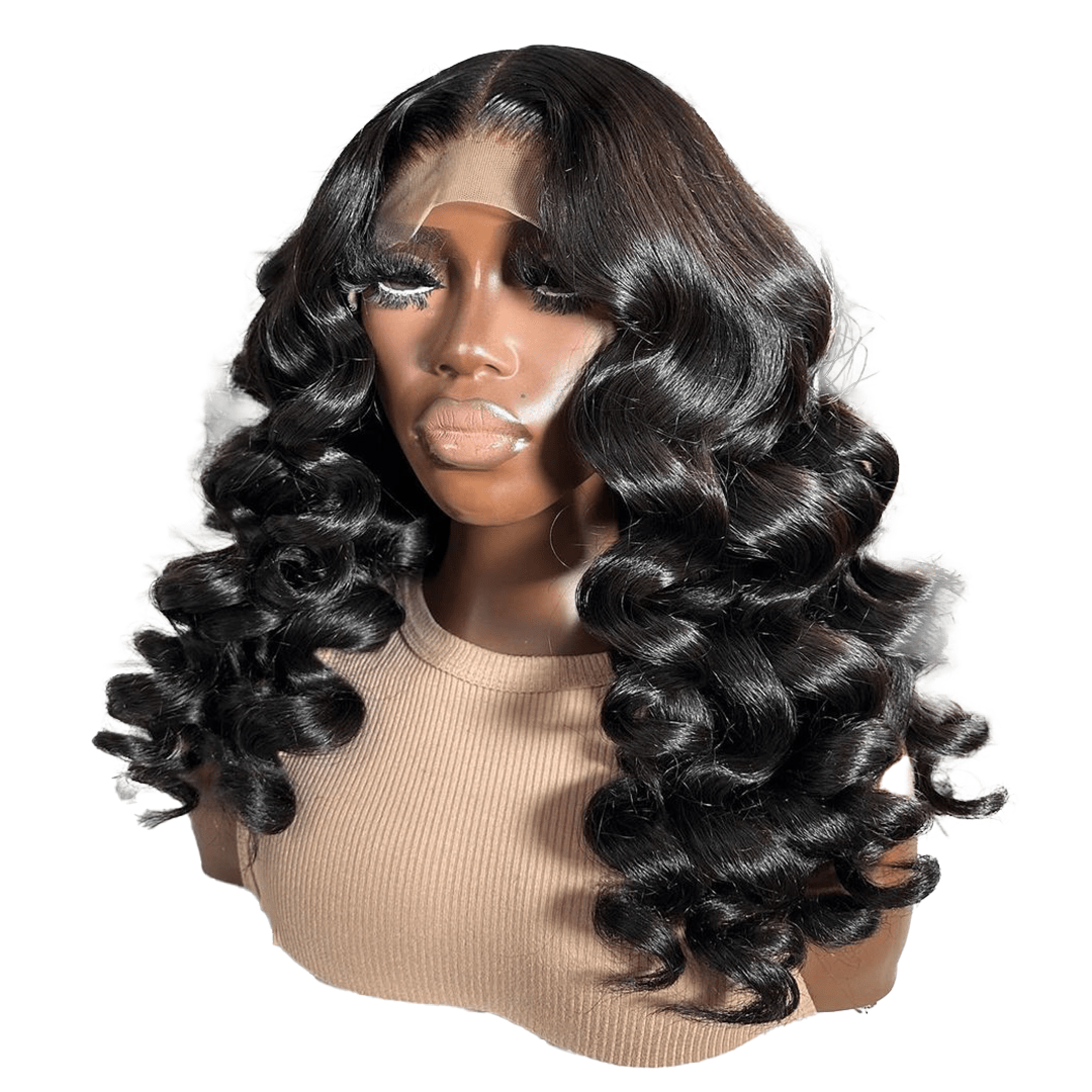 La Mode AILUXY 13x4 Lace Frontal Perruque Natural Wave Courte Noir Bob Perruque
