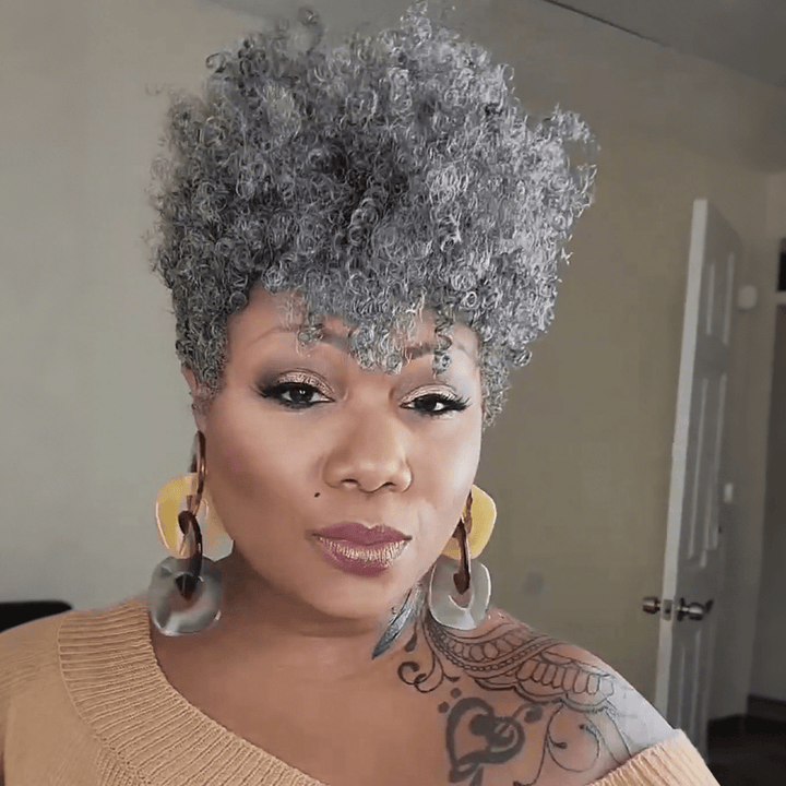 AILUXY lisse perruque 100% Cheveux Humains Perruques afro volumineuses