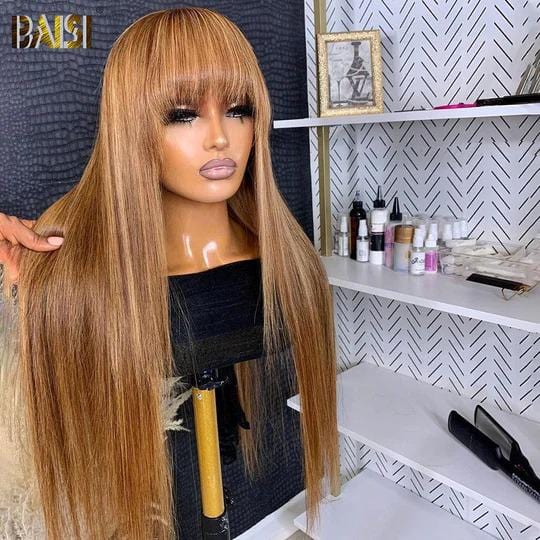 AILUXY Perruque Mixte Lisse Longue Avec Frange
