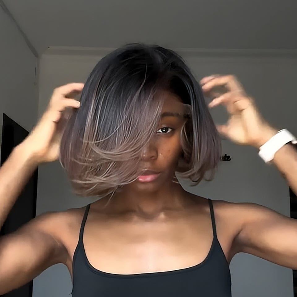 AILUXY Nouvelle Collection Printemps Perruque 4x4 Lace perruque courte d'été droite