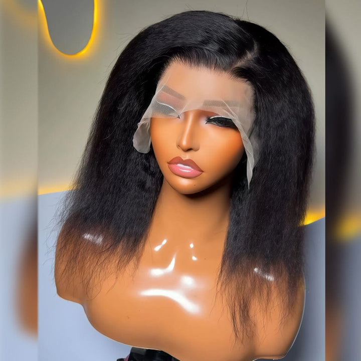 AILUXY Perruque lace 13x4 vente flash Kinky straight 10pouces Perruque en cheveux naturels du Vietnam de haute qualité