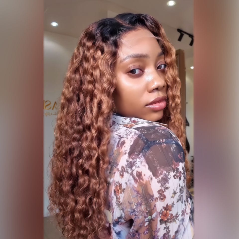 AILUXY Perruques 1BT4 Perruque BOUCLÉ populaire de qualité supérieure 100 % cheveux humains