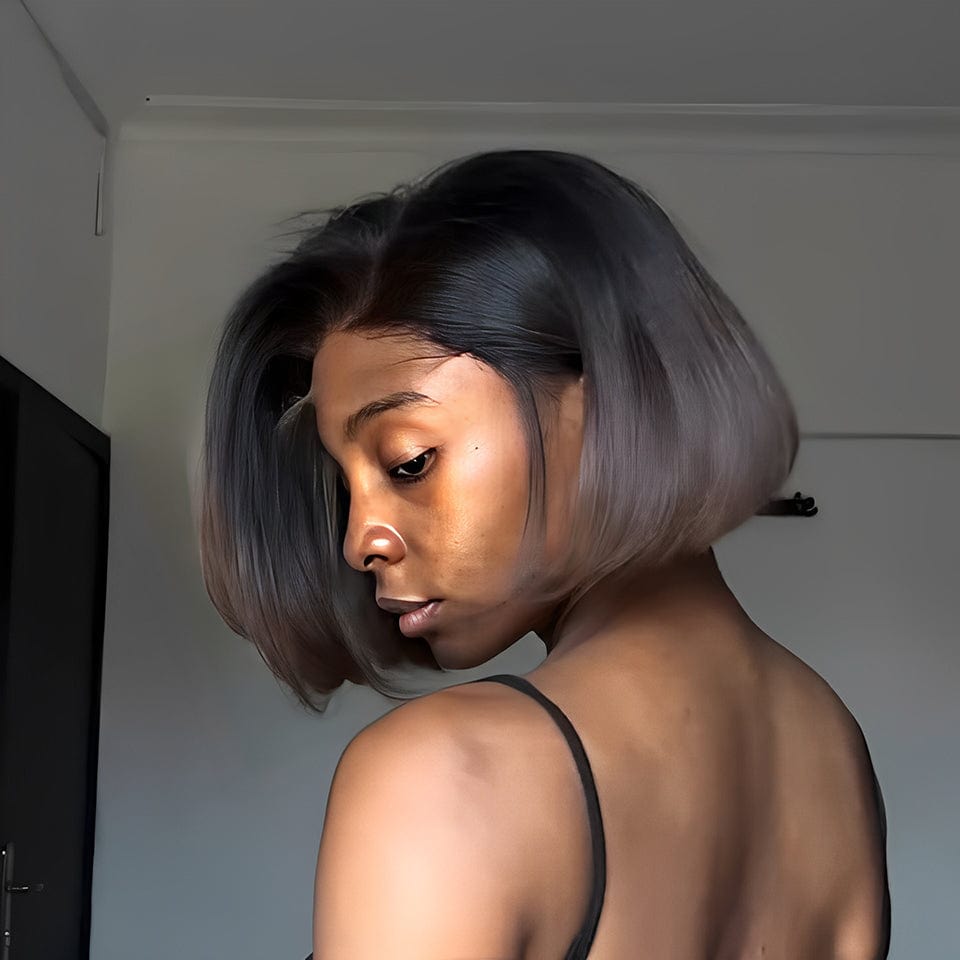 AILUXY Nouvelle Collection Printemps Perruque 4x4 Lace perruque courte d'été droite