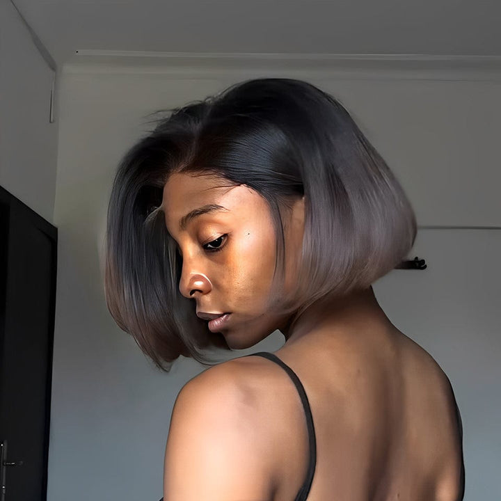 AILUXY Nouvelle Collection Printemps Perruque 4x4 Lace perruque courte d'été droite