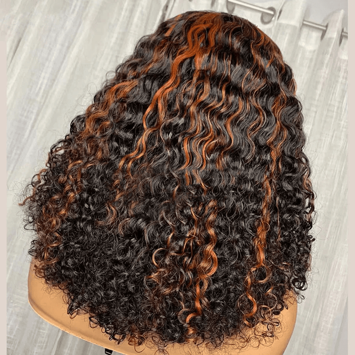 AILUXY 13x4 Lace Frontal Bob 200% densité Perruque Curly Courte Perruque 100% Cheveux Humains