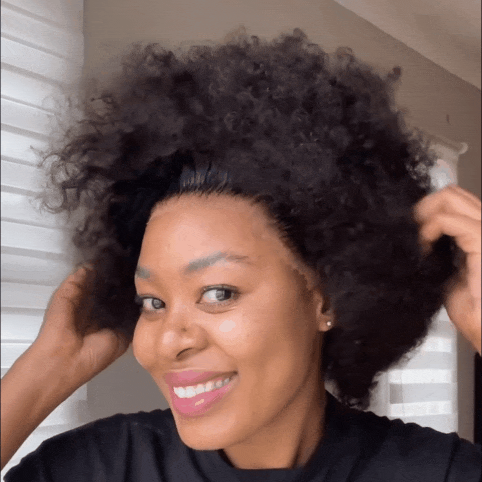Perruque afro-africaine en dentelle frontale, cheveux naturels, pelucheux, bouclés, chenille, couverture de cheveux courts