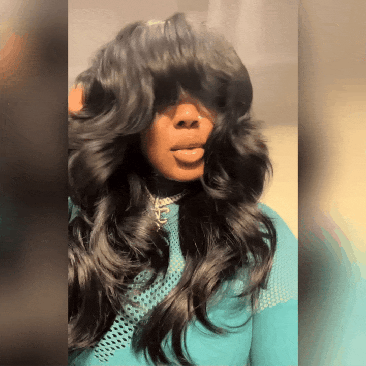 AILUXY Perruque Bob Perruque Avec Frange 100% Cheveux Humains 18pouces