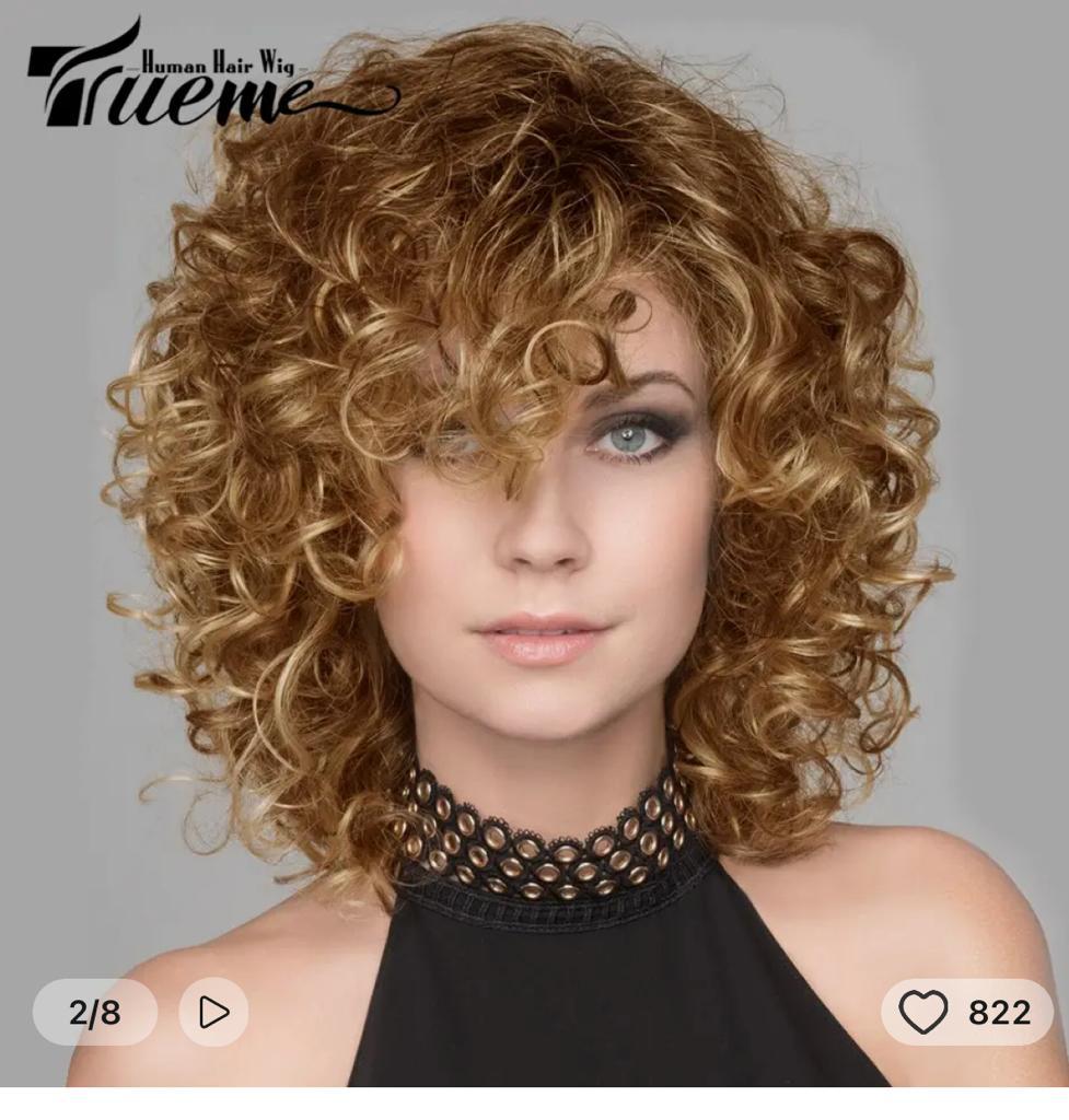 human curly wig like this color 6/27 20inc with 4x4lace front